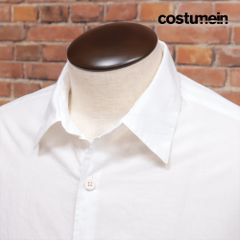 costumein/46サイズ/BIGシルエット シャツ VALENTINO 清涼ガーゼ 透け感 無地 イタリア製 長袖 コストメイン 新品/白/ホワイト/kd295/