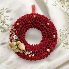 No.678  ファブリックリース　布リース　ウェルカムリース　ウェルカムボード　結婚式　直径30cm ハンドメイド