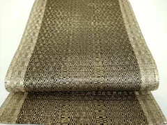 平和屋着物●ひなや工房　くむ・あむ・おる　伊豆蔵明彦　太鼓柄袋帯　変わり間道　金糸　正絹　逸品　DAAV6783ps