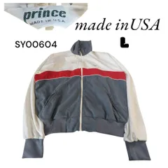USA製prince古着マルチカラー切り替えジャージLグレー  SY00604のサムネイル