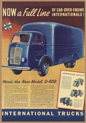 インターナショナル トラックス D-400 レトロミニポスター B5サイズ 複製広告 ◆ アメ車 運搬車 IH USAD5-485