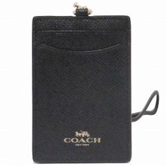 【新品 未使用】コーチ カードケース COACH アウトレット クロスグレイン レザー ランヤード ID ケース  F57311 IMBLK