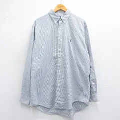XL/古着 ラルフローレン 長袖 ブランド シャツ メンズ 90s YARMOUTH ワンポイントロゴ 大きいサイズ ロング丈 コットン ボタンダウン 白他 