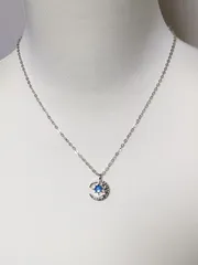 星　月　ネックレス　シルバー三日月と青い星　三日月　スターネックレス　シルバーカラー　プチプラアクセ　レディースネックレス