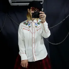 Late90s~Early00s Lauren Jeans Company Ralph Lauren Five Leaved Clover Embroidery L/S Western Shirts