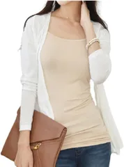 FLYUTH カーディガン レディース 薄手 サマーニット 冷房対策 トップス カジュアル M( ホワイト,  M Regular)