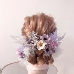 〖PL-001〗ヘアパーツ ホワイト×パープル(Lセット)