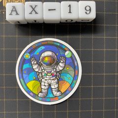 방수 스티커 우주 비행사 스테인드 글라스 스타일 일러스트 AX-19