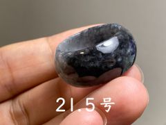 L12-190 広幅 黒翡翠 21.5号 ミャンマー産天然 A貨 本翡翠 くりぬき リング