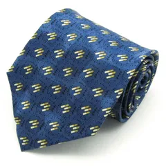 M.T.ヴァレンティノ ブランド ネクタイ シルク 小紋柄  未使用タグ付 メンズ ネイビー TIE 【中古】