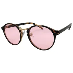 フェイストリックグラッシーズ Face サングラス UVカット ファッション小物マストアイテム ライトカラーサングラスボストン型 ブラウンデミフレーム/ライトピンクレンズ H5112-2PK 0