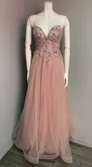 1064 JEAN MACLEAN ジャンマクレーン　キャバクラ　ドレス　プリンセスロングドレス　イベント　バースデー　パーティー　チュール　フラワー　刺繍　ストーン　キャバドレス　M