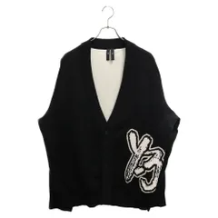 Y-3 (ワイスリー) ロゴインターシャジャガード編み オーバーサイズニットカーディガン ブラック 1IM001のサムネイル