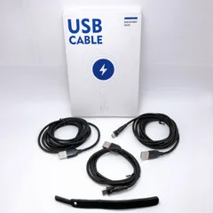 Melonboy USB Type C ケーブル 60W PD対応 180°回転 L字 【3本セット/1M+2M+2M】USB-A/USB-C＆USB-C Book Galaxy Pixle スマホ等Type-c機種対応 ブラック