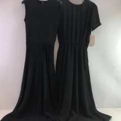 04w4141∞【中古】 Mila Owen ミラ オーウェン ワンピースブラック2点セット プリーツニットロングノースリーブワンピ 09WN0191048 サイズ1/バックレースアップブラウジングフレアワンピ 09WF0194077 サイズ0【八王子店】