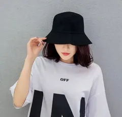 バケットハット　ブラック　韓国ファッション UVカット　男女兼用