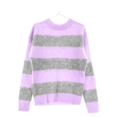 UNIFORM EXPERIMENT (ユニフォームエクスペリメント) 12AW MOHAIR BORDER CREW NECK KNIT モヘア ボーダー クルーネック ニットセーター 長袖 パープル/グレー UE-123091のサムネイル