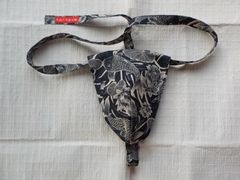 ☆ふんどし☆黒に鯉と蓮柄プリント黒猫褌Lサイズ両A面「褌工房さっぽろ」