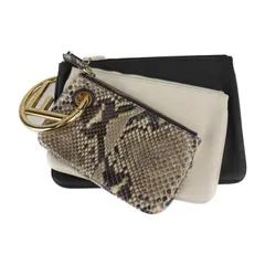 FENDI トリプレット クラッチ ハンドバッグ FENDI(フェンディ) トリプレットクラッチ 8BS001 グリーンx
