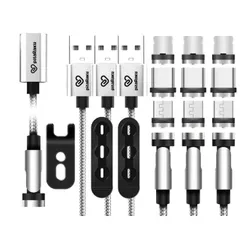 クマザキエイム pitaRaku 魔法のスマホ充電ケーブル シルバー PRS-01S