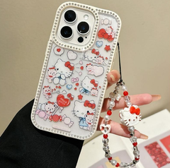 ハローキティ iphone16proケース hellokitty iphoneケース 人気 ストラップ付き iphone15proケース キラキラ ハードケース iphone14ケース iphone13proケース iphone12ProMaxケース