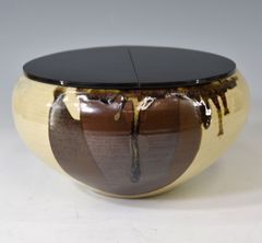 「平水指」 高取 茶道具 水指 陶器 茶事 お稽古 塗蓋 割蓋 箱入
