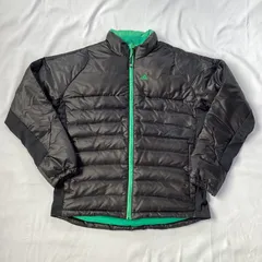 adidas アディダス ダウンジャケット 胸ロゴ ブラック グリーン サイズM