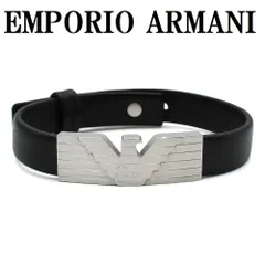 エンポリオ アルマーニ EMPORIO ARMANI EG S3075040 ブレスレット レザー アクセサリー 腕輪 おしゃれ メンズ ブラック