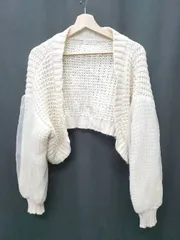 ◇ MIIA ミーア 長袖 カーディガン サイズF アイボリー系 レディース P  【1408200028944】