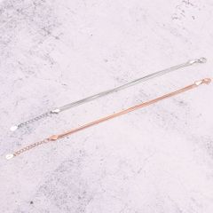 【ブレスレット 色：シルバー】Adelina Style (アデリナスタイル) ブレスレット レディース 3連 スネークチェーン スターリングシルバー (タイプA シルバー) プレゼント