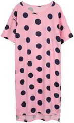 TOKYO GOODS MARKET 大きいサイズ ゆったり ロング丈 ワンピース ルームウェア( 水玉ピンク,  XL)