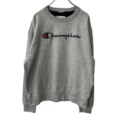 Champion ロゴスウェット トレーナー L グレー チャンピオン プリント 裏起毛 プルオーバー カットソー トップス 冬物 a709-6508
