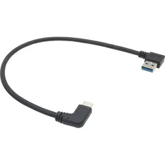 オーディオファン USBケーブル USB3.0 Gen1 USB-C ケーブル 両端子L字型 USB-A - USB-C L字C 約30cm ブラック 0