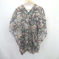 ◇ ΘΦ robe cabinet ローブキャビネット 総柄 ポンチョ ストール ケープ サイズF ブラック系 レディース E  【1506230016969】