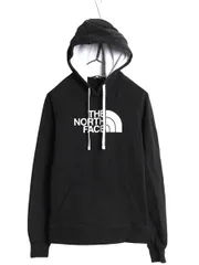 【お得なクーポン配布中!】 ノースフェイス プリント スウェット フード パーカー レディース М / 古着 アウトドア トレーナー プルオーバー 裏起毛 ツートン 黒 白