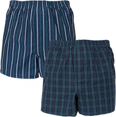 Y's factory メンズ トランクス ちょい漏れ 対策 ランダム 2枚セット前開き 綿 100% 抗菌 消臭 日本製 防水布 吸汗速乾 通気性 シニア 介護 大きいサイズ 紳士 下着(チェック柄ランダム２枚セット,  5L)