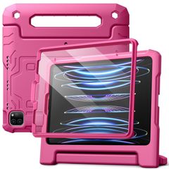 【在庫処分】およびiPad 2022/2021/2020/2018モデル対応 Air Pro11ケース 5/4（10.9インチ）液晶保護フィルム付き iPad 耐衝撃 フルボディハンドルスタンド 子供用 タブレット保護カバー JEDirect (プラム)