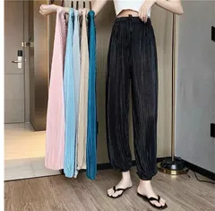 【Bタイプ】【在庫処分】2B9 ワイドパンツ プリーツスカーチョ カジュアル ゆったり 無地 ハイウエスト ロング丈 ワイドパンツ ボトムスシフォン プリーツパンツ レディース 大きいサイズ 快適通気 レディース 大人 春夏 トレンド a210519-pts