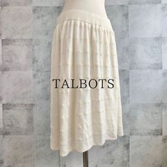 【美品☆匿名】タルボット　スカート　XL　アイボリー　ホワイト　白　ニット　膝丈　チェック　ボックスチェック　エレガント　きれいめ