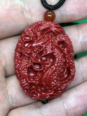 辰砂精工雕刻l龍柄ネックレス 御守りペンダント - メルカリ