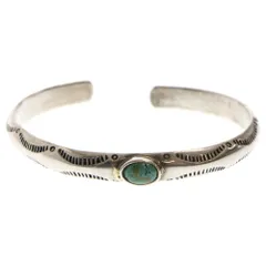 INDIAN JEWELRY (インディアンジュエリー) ナバホ族 ミニターコイズ バングル シルバーブレスレット シルバー