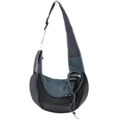 JUSTVEL 犬 抱っこ紐 ペットスリング メッシュ 通気性 小型犬 【散歩革命】 バッグ 猫 ショルダーバッグ 飛び出し防止 抱っこキャリー ドッグスリング 散歩用 (ブラックSサイズ) [ブラックSサイズ]