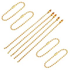 新品 12cm 12cm 100個セット 直径2.4mm 直径2.4mm DIY NYANDELMO ハンドメイド ゴールド アクセサリー ND-0045-R05-GD キーホルダー ボールチェーン
