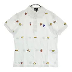 サイズ：3 PEARLY GATES パーリーゲイツ  半袖ポロシャツ ハンバーガー柄 ホワイト系 [240101407556]# ゴルフウェア メンズ ストスト