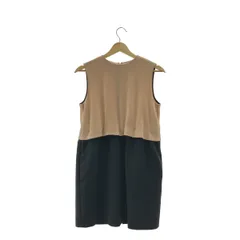 【美品】  YOKO CHAN / ヨーコチャン | 2トーンカラー ノースリーブ ワンピース | 38 | ブラック / ベージュ | レディース