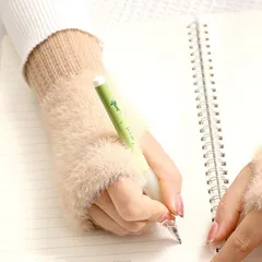 レディース 手袋 アームウォーマー ハンドウォーマー ふわふわファー グローブ 防寒手袋　アームカバー 指なし 秋 冬 暖かい 防寒 スマホに便利 無地 黒 weiman02