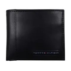 【新品】二つ折り財布 TOMMY HILFIGER トミーヒルフィガー CAMBRIDGE 25X023 メンズ 男性 Black ブラック 送料無料 専用BOX 箱付き シルク100％ ギフト 人気 高級 ブランド 成人式 就職祝い 父の日 バレンタイン ク