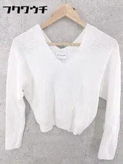 ◇ UNITED ARROWS ユナイテッドアローズ コットン Vネック 長袖 ニット セーター サイズ ホワイト レディース 【中古】 【1002800645718】