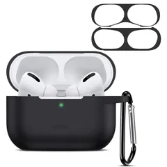 【新着商品】Pro 用 ケース AirPods ワイヤレス充電可能 軽量 AirPods キズ防止 スリム 耐衝撃 ケース【ダストガード付き】 防水 防塵 Pro2 紛失防止 柔らかい for AirPods Pro2用 【2024強化版】ELYBYYLE 保