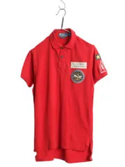 【お得なクーポン配布中!】 00s ポロ ラルフローレン 鹿の子 半袖 ポロシャツ メンズ M 古着 オールド タイガー ステンシル ワッペン ミリタリー ボンバー タイプ 細身